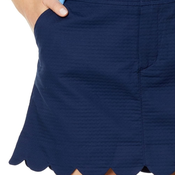 Lilly Pulitzer Colette Scallop Hem Navy Blue Skort 0 With Extra Button NWOT - Picture 10 of 11